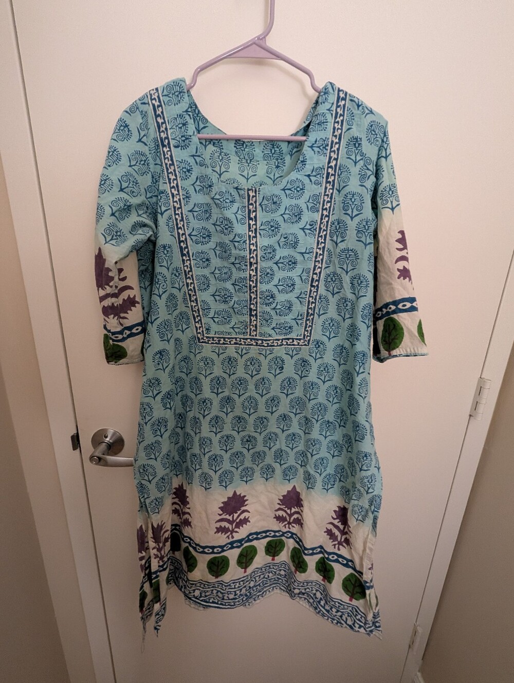 Blue Blockprint Kurti
